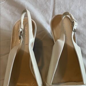 Franco Sarto White Slingback Sandals